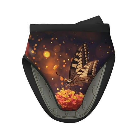 

Matuu Butterfly Sitting on a Flower for Non-Slip Mini Oven Soft Silicone Mitt 5.9 x5.9