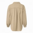 thumbnail image 5 of Towmus Casual Quilted Jackets for Women Button Down Collared Long Sleeve Shirts Frayed Hem Fall Jackets with Pockets, 5 of 6