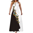 thumbnail image 2 of SMihono Robe d'Été Grande Taille pour Femmes 2023 Mode d'Été Imprimée Col Rond Sans Manches Robe à Épaules Dénudées, 2 of 5