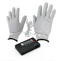 1 Pair of Silver Conductive Massage Gloves TENS Massager Kit