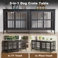thumbnail image 6 of TIME RAY 78 Inch Dog Crate Furniture for Large Dog,Wood Dog Kennel Furniture Indoor with Removable Divider,Dog Cage Furniture as TV Stand,Black, 6 of 7