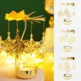 thumbnail image 5 of Rotating Gold Candle Holder, Spinning Carrousel Tea Light Stand for Wedding, Dinner, Party & Home Decor, 5 of 9
