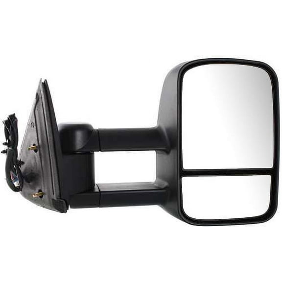 Kool Vue Towing Mirror Compatible With 2003-2006 Chevrolet Tahoe GMC Sierra 1500 Right Passenger Side Heated w/ Blind Spot Corner Glass Textured Black