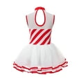 thumbnail image 6 of ZDHoor Girls Miss Santa Christmas Candy Cane Costume Sequins Ballet Leotard Tutu Dress Dance Costume Red-B 8, 6 of 7