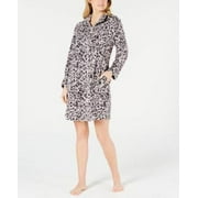 Miss Elaine Printed Fleece Short Zip-up Robe, Various sizes Title: L