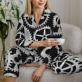 thumbnail image 6 of Fuzoiu Metallic Gears Print Women's Long-Sleeved Pajama,Lounge Button Down Nightwear,Womens Notch Collar Pajama Set-XX-Large, 6 of 7