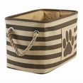 thumbnail image 2 of Brown Rectangle Storage Basket With Handles For Home Organizing 14X8X9, 2 of 6