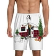 thumbnail image 2 of Daiia Vintage Buffalo Plaid Christmas Camper Mens Woven Stretch Pajama Short,Short Pajama Pants-X-Large, 2 of 9