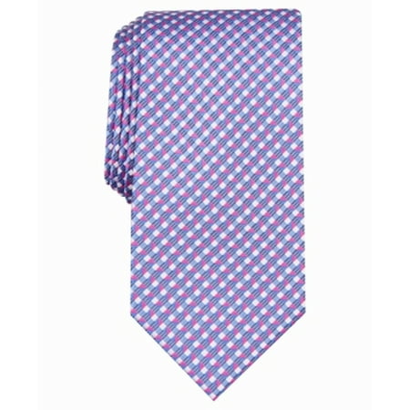 Perry Ellis Men's Neck Tie Pink Quinta Check Plaid Skinny Silk Purple Size Regular