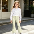 thumbnail image 2 of xaweyi Girls Flare Jeans Kids Fashion Stretchy Denim Pants Bell Bottoms with Pockets Size 12-13 Years, 2 of 9