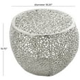thumbnail image 3 of DecMode 19" x 16" Silver Aluminum Metal Abstract Coral Accent Table, 1-Piece, 3 of 7