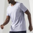 thumbnail image 4 of Sngxgn Mens Short Sleeved T-Shirt Crew Neck Straight Solid Breathable Casual Tee Tops for Men(Purple,M), 4 of 6