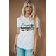 thumbnail image 2 of ABPHQTO Camiseta blanca con cuello redondo y estampado de letras con estampado occidental para mujer, 2 of 5