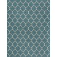 thumbnail image 1 of Unique Loom Outdoor Trellis Lattice Area Rug 10' x 13' Rectangle Teal/Gray, 1 of 2