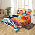 thumbnail image 3 of Ukiyoe Juego de Funda Nórdica Golden Fish Hokusai juego de cama para niños Niños Niñas, 3 of 9
