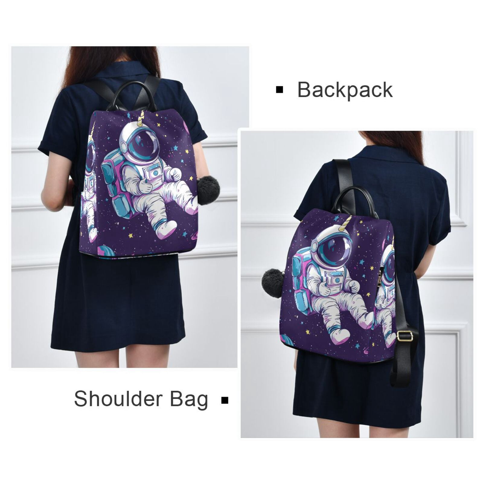 Unicorn Planet Astronaut Travel Laptops Backpack for Women Anti-theft Casual Work Bag Daypack Lightweight Laptop Bag