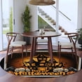 thumbnail image 3 of Round Rug 7Ft Washable Non-Slip, Happy Halloween Circle Area Rugs for Living Room Bedroom, Orange Scary Black Castle Skull Birds Indoor Floor Mats Carpet Runner for Home Decor Aesthetic, 3 of 8