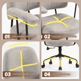 thumbnail image 6 of AVAWING Mid Century Modern Fabric Office Chair, Upholstered Desk Chair with Armrests, Gray, 6 of 8