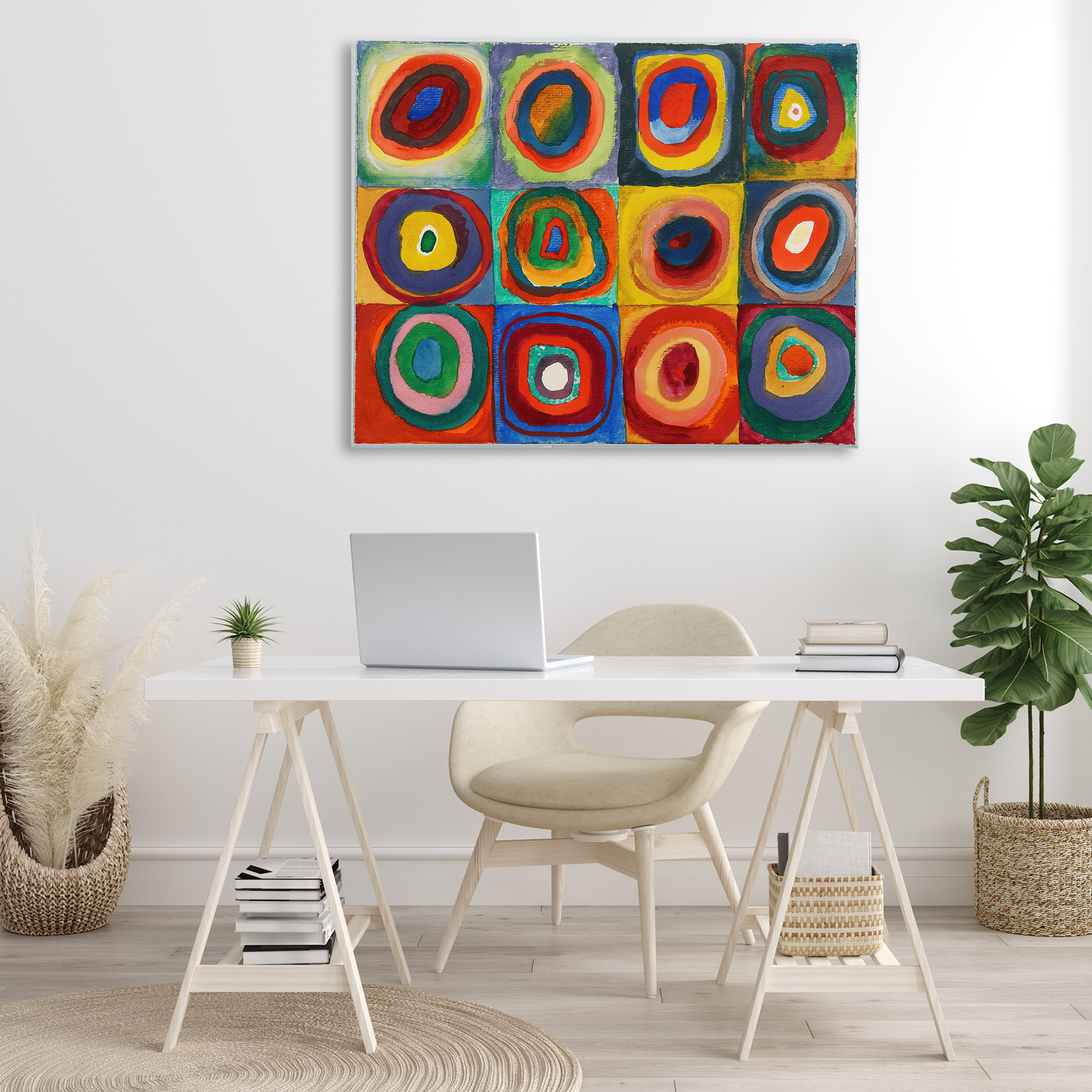 Stupell Industries Kandinsky Classic Circles Abstract Painting Wrapped Canvas Art Print Wall Art, 48 x 36