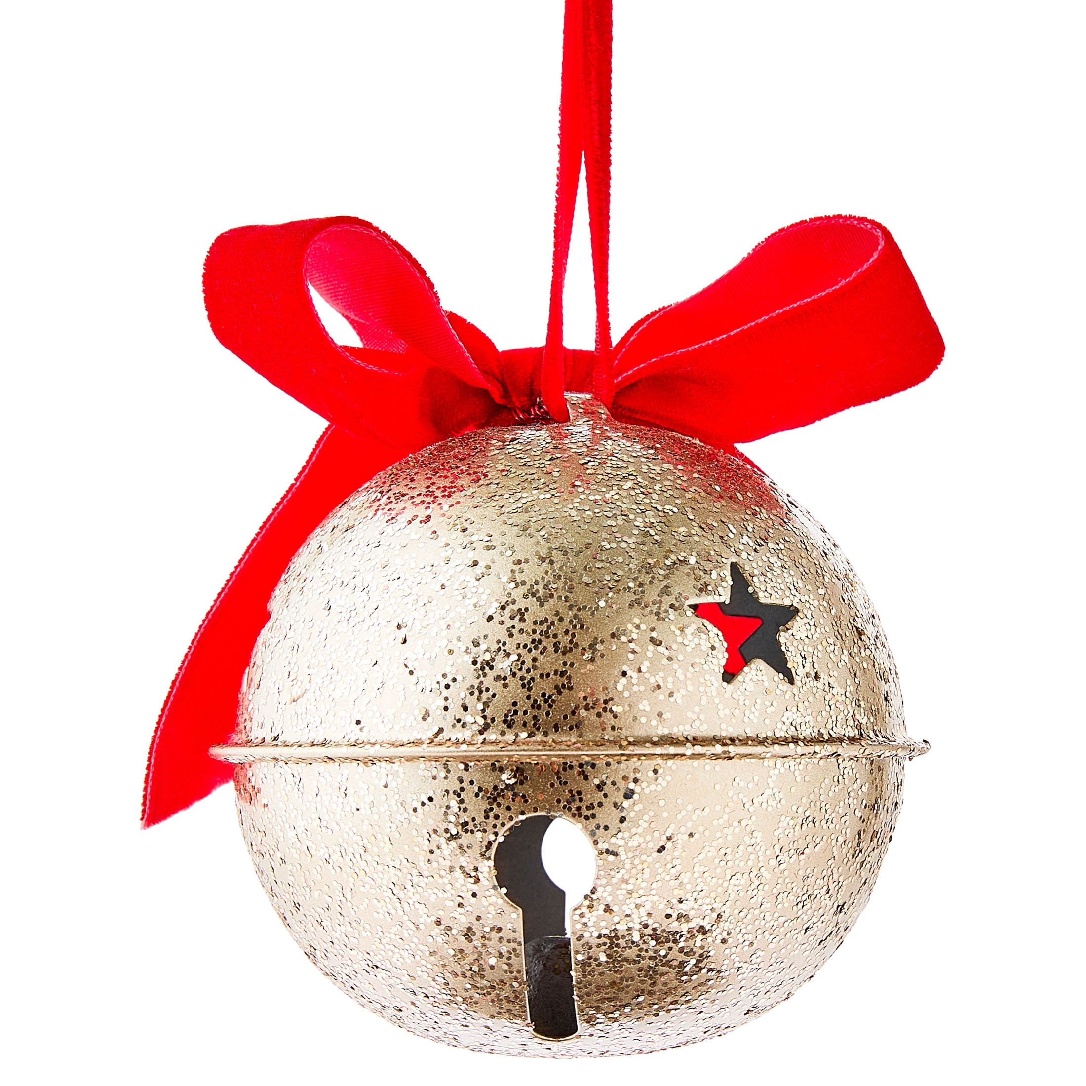 Gold Glitter Jingle Bell Christmas Ornament, 3", by Holiday Time