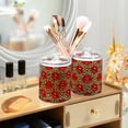 thumbnail image 3 of Yayeee 4 Pack Qtip Holder Bathroom Cotton Swab Canister with Lid Clear Dispenser Set, Leopard Print, 3 of 6