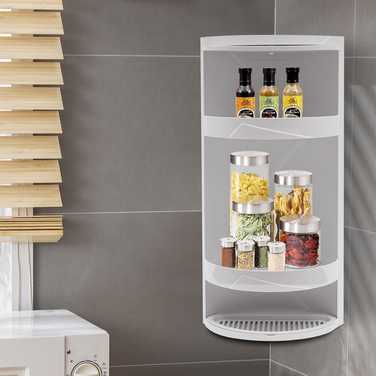 3 Tiers Storage Rack Rotating Storage Shelf Cosmetic Organizer Bathroom Holder Kitchen