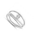 thumbnail image 4 of White CZ Solitaire Bar Knot Wide Ring New .925 Sterling Silver Band Size 10, 4 of 4