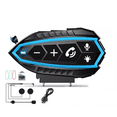 thumbnail image 1 of Audífonos Para Casco De Motos Bluetooth 5.0 Impermeables Ip67 negro linea azul, 1 of 5