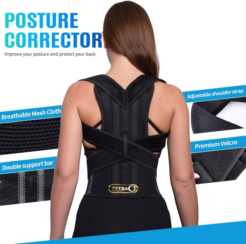 ZSZBACE Back Support Belt, Posture Corrector for Women and Men, Adjustable Back Brace for Clavicle Support and Providing Pain Relief