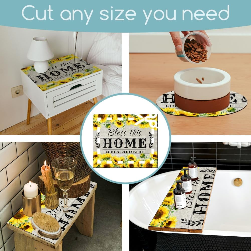 Sunflower Drying Mat Blessings Washing and Drying Machine Dust Mats Household Dust Cover Pads Bless Home Sunflower Washer Dryer Dust