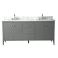 thumbnail image 2 of Vanity Art 72" Double Sink Bathroom Vanity Cabinet, Freestanding Storage Cabinet with Engineered Marble Top, Undermount Sinks, Drawer, and Shelve, 2 of 5
