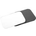 thumbnail image 3 of Espejo de maquillaje portátil, rectangular, plegable, con soporte, de piel sintética, para escritorio, para casa, oficina, viajes, camping, color negro, 3 of 8