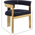 thumbnail image 3 of Meridian Furniture Romeo Navy Boucle Fabric Dining Chair (Set of 2), 3 of 8