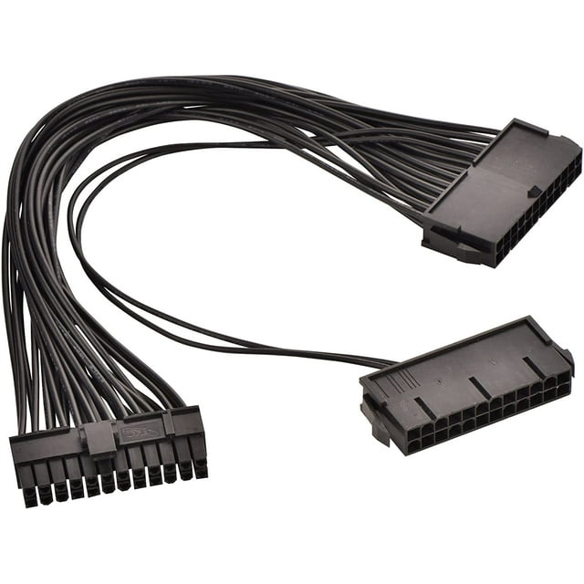 Optimal Shop 24 Pin Main Second Dual PSU ATX Power Supply Motherboard Adapter Cable