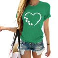 thumbnail image 2 of Pxiakgy Vente Chaude! T-Shirt Trèfle de la Saint-Patrick pour Femmes Chanceux Irlandais Manches Courtes T-Shirt Graphique Trèfle Mode Décontractée Imprimé Amour Col Rond Manches Courtes T-Shirt, 2 of 4