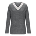 thumbnail image 6 of GigrtiJin Women's Spring V-Neck Shirts Solid Color Casual Long Sleeves Blouse Trendy Loose Going out Pullover Tops, 6 of 6