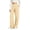 Khaki, variant on Chiccall Women's Solid Wide Leg Sweatpants Elastic Tiered Drawstring Waist Casual Long Jogger Trousers