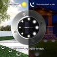 thumbnail image 3 of 4 Pack Solar Ground Lights,Garden Lights Patio Disk Lights In-Ground Outdoor Landscape Lighting for Lawn Patio Pathway Yard Deck Walkway, 3 of 9