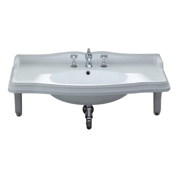 Whitehaus Isabella Bathroom Sink With White Finish AR864-MNSLEN-3H