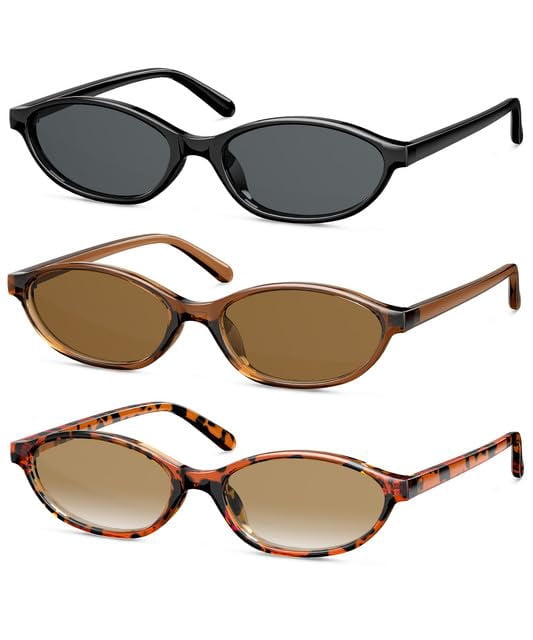 KALIYADI Polarized Cat Eye Sunglasses for Women Vintage Cateye Sun Glasses UV400 Protection(3 Pack)