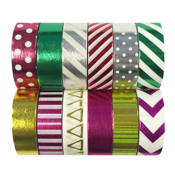 Wrapables® Washi Tapes Decorative Masking Tapes, Set of 12, ADSET57