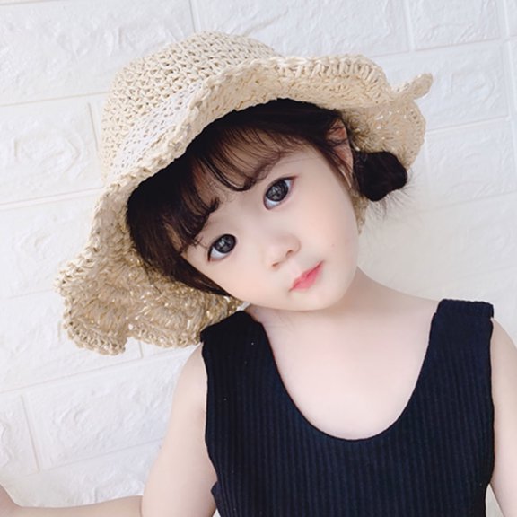 OUNONA 1Pc Casual Beige Sunhat for Outdoor Use with Bowknot and Wide Brim Design