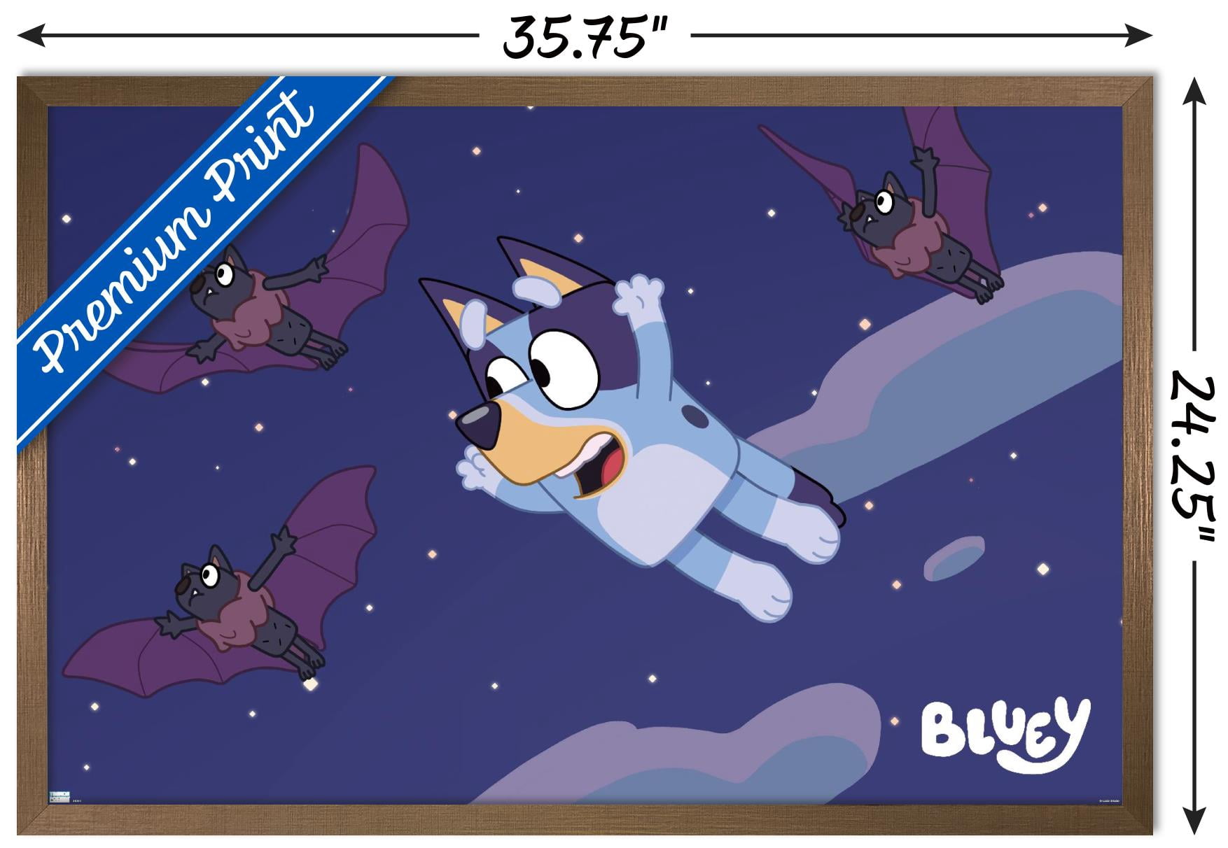 Bluey - Bats Wall Poster, 22.375" x 34", Framed