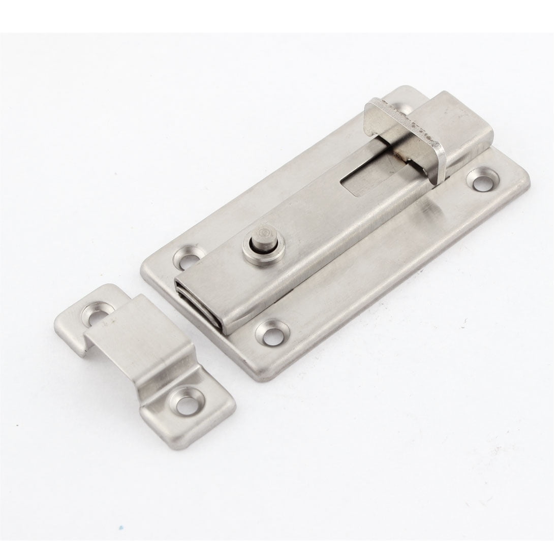 4' Stainless Steel Automatic Door Security Latch Lock  Bolt Silver Tone