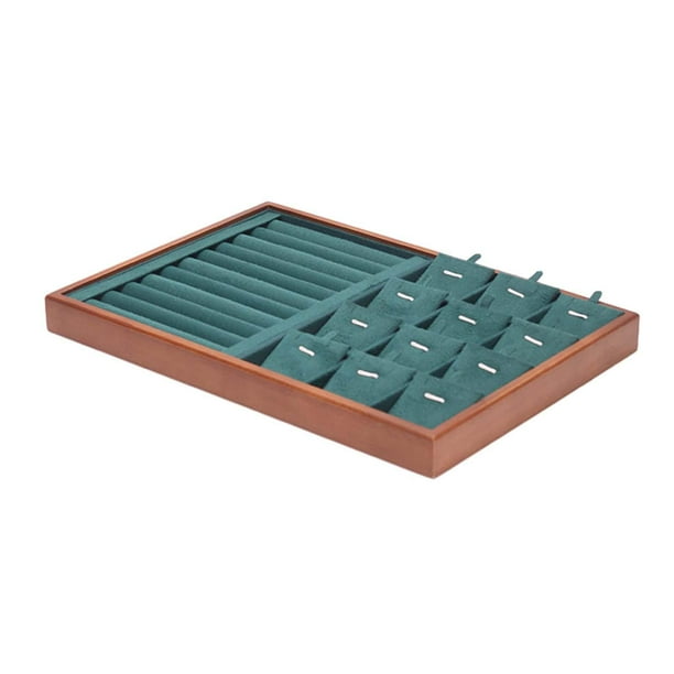 Bandeja organizadora de joyas para mujer, multifunción, rectangular, para guardar joyas Verde