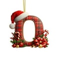 thumbnail image 3 of Christmas Tree Ornaments 2D Acrylic Monogram Pendants With Santa Hat 26 Letters Hanging Decorations For DIY Crafts And Home Decor, 3 of 5