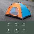 thumbnail image 5 of 2 Person Instant Camping Tent, Auto Setup Pop Up Tent for Camping, Hiking, Travel, Orange & Blue, 5 of 7