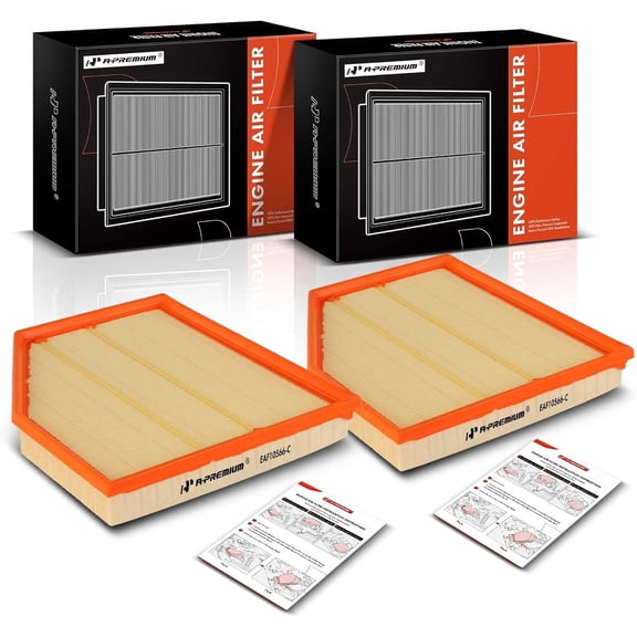 A-Premium Front 2-PC Engine Air Filter Compatible with BMW E60 Series 545i 2004-2005, 550i 2006-2010, E63 Series 645Ci 2004-2005, 650i 2006-2010, 4.4L 4.8L, Replace# 13717521023