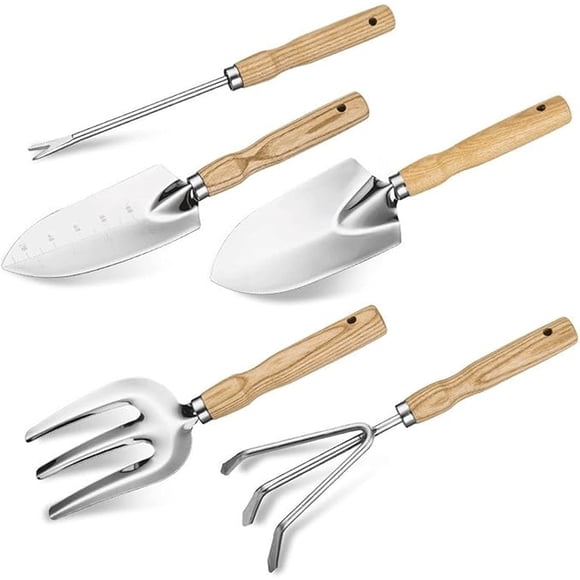 Garden Tools Set, 5PC Heavy Duty Gardening Kit, Succulent Mini Garden Tool Set, Stainless Steel Gardening Work Set