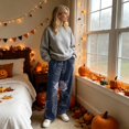 thumbnail image 4 of Trgacdwlo Halloween Print Lounge Pants Women Fleece Funny Pumpkin Graphic Women's Pajama Bottoms Winter Warm Fuzzy Pajama Pants Women, 4 of 6